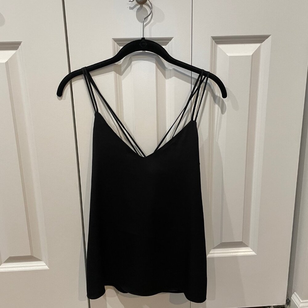 Milly Black Cross Back Silk Camisole - WITH TAGS